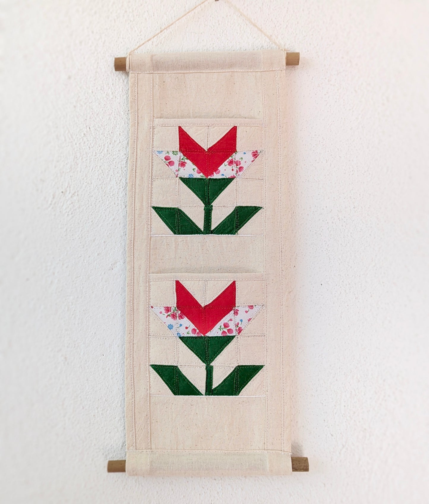 Cozy Tulip Mail Sorter – Two-Pocket Organizer for Entryway or Office