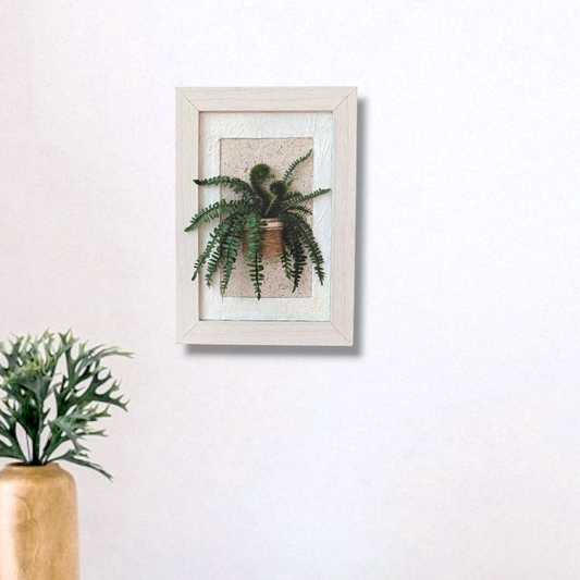 Framed Fern Wall Art – Handcrafted Botanical Decor for Minimalist Interiors