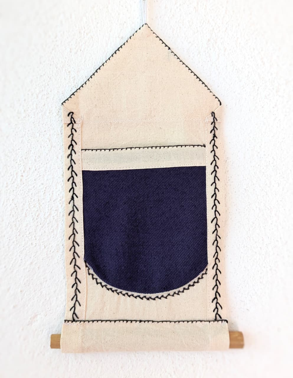 Small Fabric Wall Mail Organizer – One Pocket Stationery & Paper Storage Holder