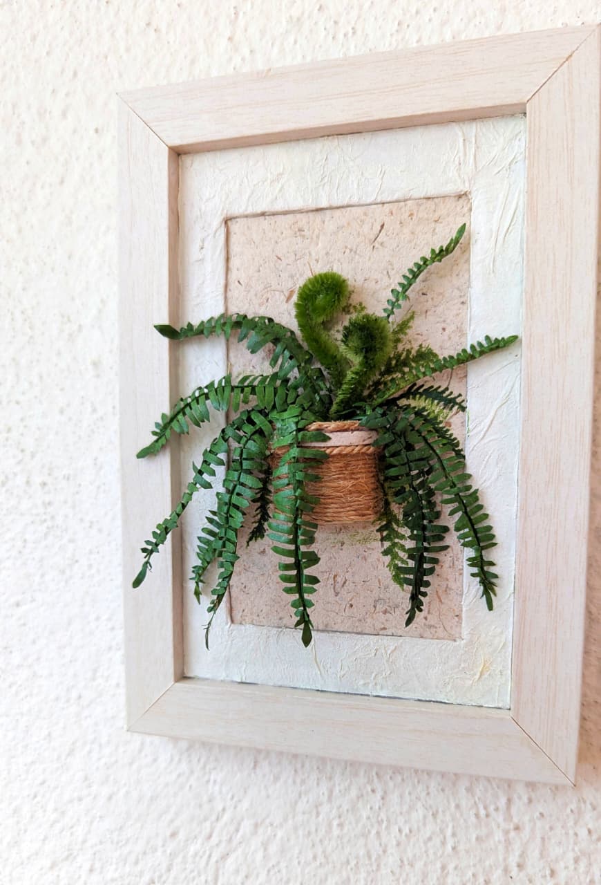 Framed Fern Wall Art – Handcrafted Botanical Decor for Minimalist Interiors